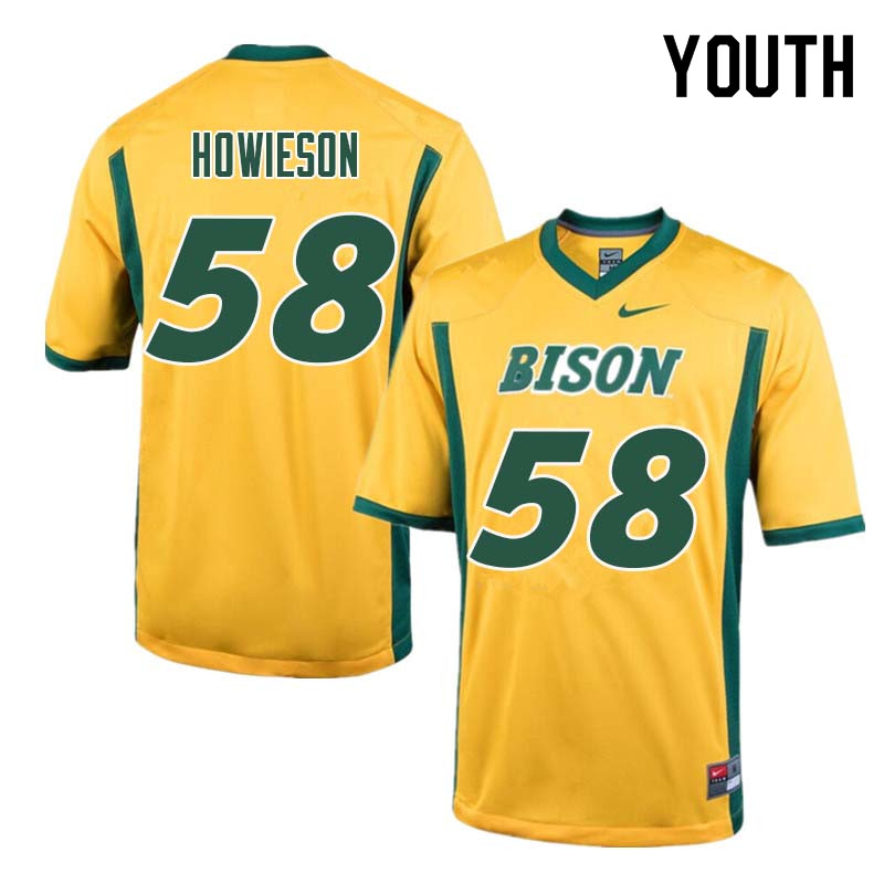 Youth #58 Josh Howieson North Dakota State Bison College Football Jerseys Sale-Yellow - Click Image to Close